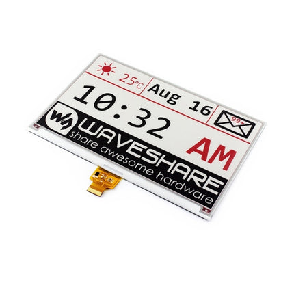 Waveshare 7.5 inch 640x384 E-Ink Display HAT for Raspberry Pi, Three-color, SPI Interface-garmade.com