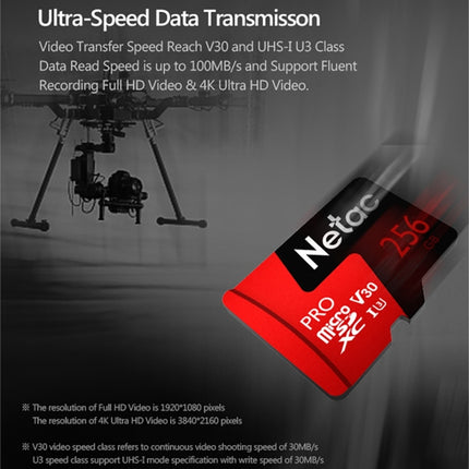 Netac P500 PRO 256GB U3 Speed Level Automobile Data Recorder Monitor Camera Memory Card TF Card-garmade.com