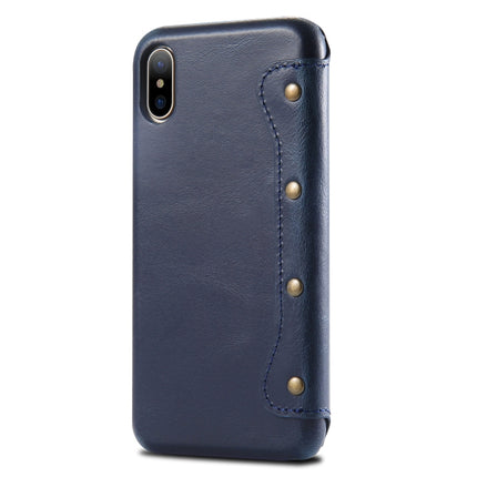 Oil Wax Cowhide Horizontal Flip Leather Case for iPhone X / XS, with Card Slots & Wallet-garmade.com