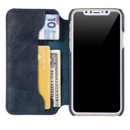 Oil Wax Cowhide Horizontal Flip Leather Case for iPhone X / XS, with Card Slots & Wallet-garmade.com