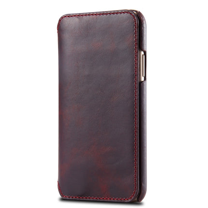 Oil Wax Cowhide Horizontal Flip Leather Case for iPhone X / XS, with Card Slots & Wallet-garmade.com