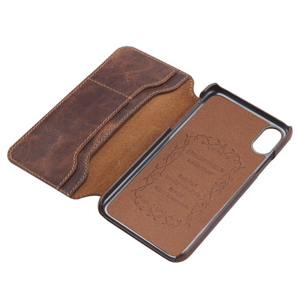 Oil Wax Cowhide Horizontal Flip Leather Case for iPhone X / XS, with Card Slots & Wallet-garmade.com