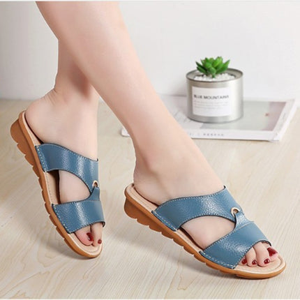 Flat Casual Fashion Wild Sandals for Women (Color:Blue Size:35)-garmade.com