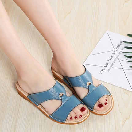 Flat Casual Fashion Wild Sandals for Women (Color:Blue Size:35)-garmade.com