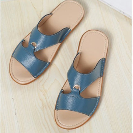 Flat Casual Fashion Wild Sandals for Women (Color:Blue Size:37)-garmade.com