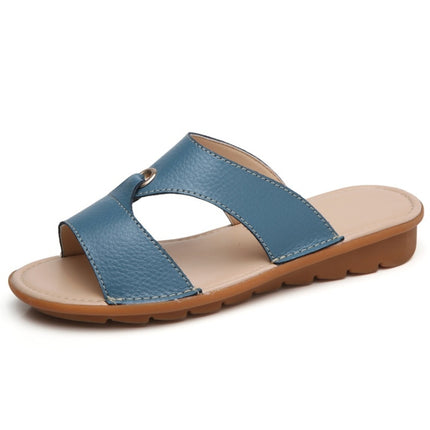 Flat Casual Fashion Wild Sandals for Women (Color:Blue Size:39)-garmade.com