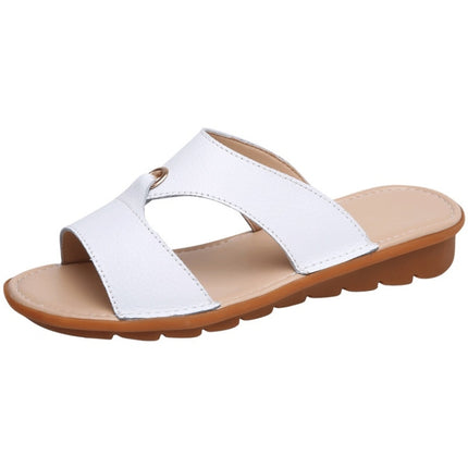 Flat Casual Fashion Wild Sandals for Women (Color:White Size:37)-garmade.com