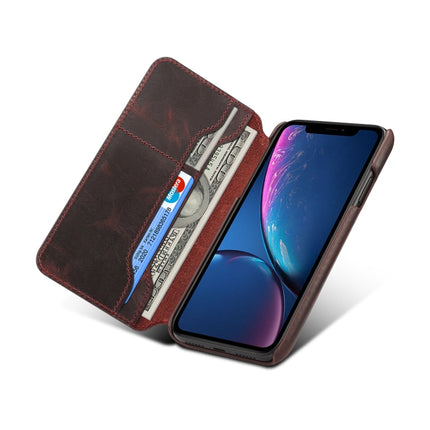 Oil Wax Cowhide Horizontal Flip Leather Case for iPhone XR, with Card Slots & Wallet-garmade.com