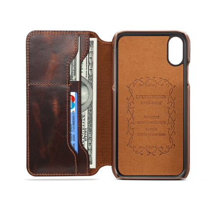 Oil Wax Cowhide Horizontal Flip Leather Case for iPhone XR, with Card Slots & Wallet-garmade.com