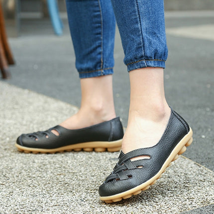 Hollow Woven Casual Nurse Shoes Cover Foot Peas Shoes for Women (Color:Black Size:36)-garmade.com