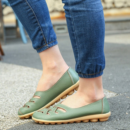 Hollow Woven Casual Nurse Shoes Cover Foot Peas Shoes for Women (Color:Green Size:35)-garmade.com