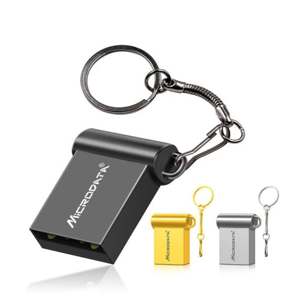 MiCRODATA 4GB USB 2.0 Computer and Car Two-use Mini Metal U Disk (Black)-garmade.com