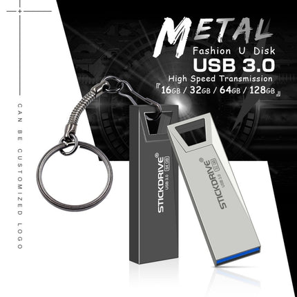 STICKDRIVE 64GB USB 3.0 High Speed Mini Metal U Disk (Black)-garmade.com