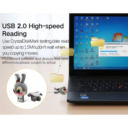 MicroDrive 64GB USB 2.0 Creative Cute Rabbit U Disk (Yellow)-garmade.com