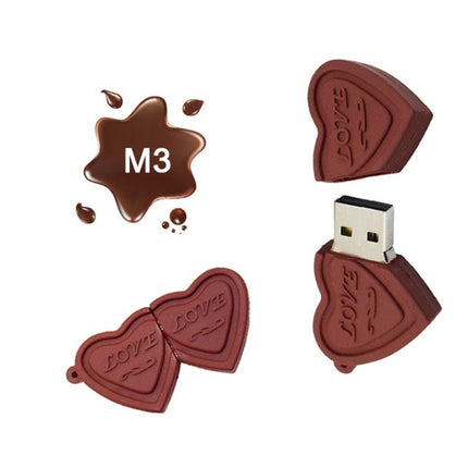 MicroDrive 64GB USB 2.0 Creative Heart Chocolate U Disk-garmade.com