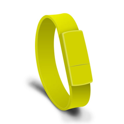MicroDrive 4GB USB 2.0 Fashion Bracelet Wristband U Disk (Yellow)-garmade.com