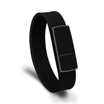 MicroDrive 8GB USB 2.0 Fashion Bracelet Wristband U Disk (Black)-garmade.com