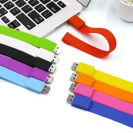 MicroDrive 8GB USB 2.0 Fashion Bracelet Wristband U Disk (Orange)-garmade.com