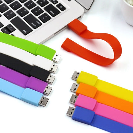 MicroDrive 64GB USB 2.0 Fashion Bracelet Wristband U Disk (Orange)-garmade.com