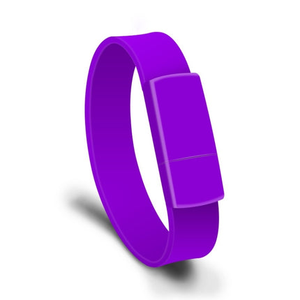 MicroDrive 64GB USB 2.0 Fashion Bracelet Wristband U Disk (Purple)-garmade.com