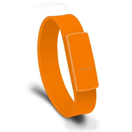 MicroDrive 128GB USB 2.0 Fashion Bracelet Wristband U Disk (Orange)-garmade.com