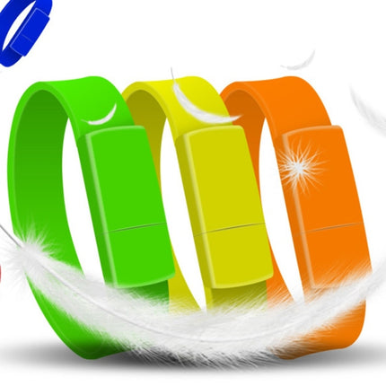 MicroDrive 128GB USB 2.0 Fashion Bracelet Wristband U Disk (Orange)-garmade.com