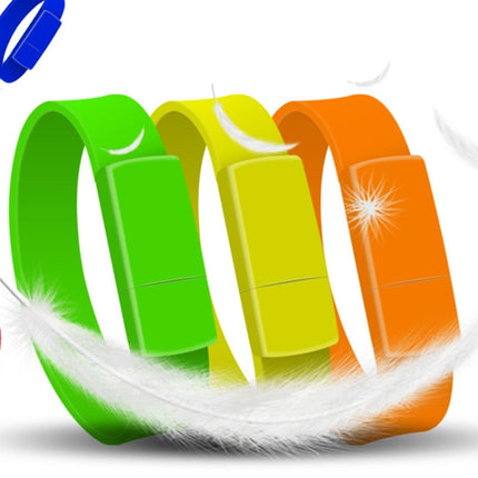 MicroDrive 128GB USB 2.0 Fashion Bracelet Wristband U Disk (Green)-garmade.com