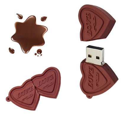 MicroDrive 8GB USB 2.0 Creative Heart Chocolate U Disk-garmade.com