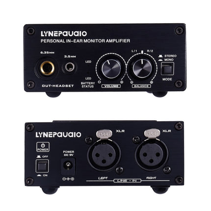 LINEPAUDIO B982 Power Amplifier Instrument Drummer Earphone Monitor Signal Amplifier, Dual XLR Input (Black)-garmade.com