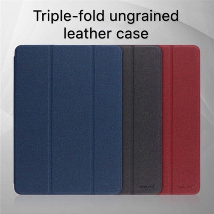 Mutural Exquisite Series Cloth Texture Magnet Horizontal Flip TPU + PU Leather Case for iPad mini 5 / mini 4, with 3-Fold Holder & Pen Slot(Red)-garmade.com