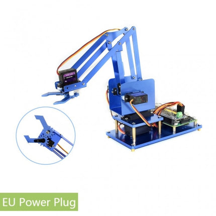 Waveshare 4-DOF Metal Robot Arm Kit for Raspberry Pi (Europe), Bluetooth / WiFi Remote Control, EU Plug-garmade.com