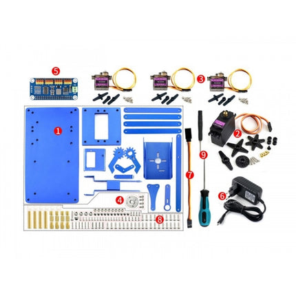 Waveshare 4-DOF Metal Robot Arm Kit for Raspberry Pi (Europe), Bluetooth / WiFi Remote Control, EU Plug-garmade.com