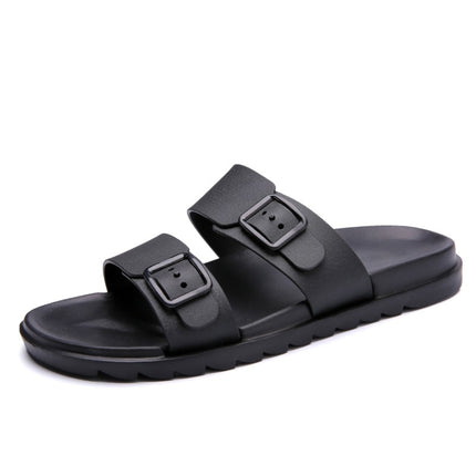 Stylish Lightweight Non-slip Wearable Slippers Beach Shoes for Men (Color:Black Size:43)-garmade.com
