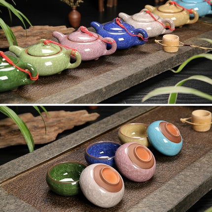 7 in 1 Ceramic Tea Set Ice Crack Glaze Kung Fu Teaware Set(Jade Green)-garmade.com
