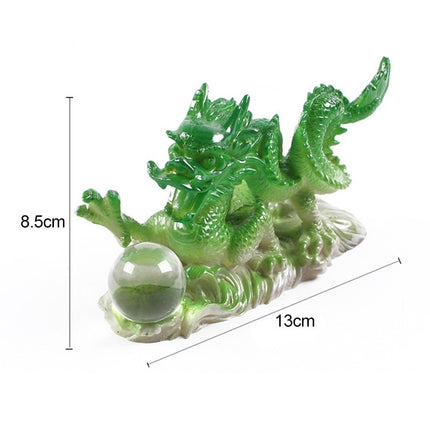 Color Changing Lucky Jade Dragon Shape Resin Kungfu Tea Accessories Tea Pet(Green)-garmade.com