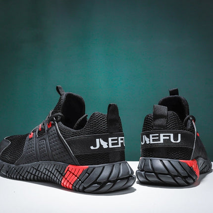 Jiefu Anti Smash And Stab Resistant Lightweight Breathable Anti Odor Flying Fabric Safety Shoes (Color:Black Size:36)-garmade.com