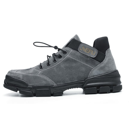 Jiefu Anti Smashing, Anti Piercing, Waterproof And Oil Resistant Electric Welding High Top Safety Shoes (Color:Grey Size:39)-garmade.com