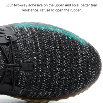 Jiefu Flying Knitted Air Permeable Insulating Steel Head Anti Smashing Shoes Anti Piercing Safety Labor Protection Shoes (Color:Blue Size:39)-garmade.com