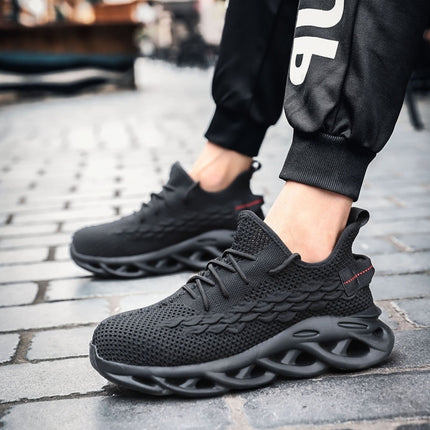 Jiefu Breathable Flying Fabric Anti Smashing And Anti Piercing Insulating Safety Shoes (Color:Black Size:36)-garmade.com