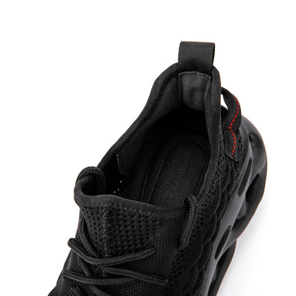 Jiefu Breathable Flying Fabric Anti Smashing And Anti Piercing Insulating Safety Shoes (Color:Black Size:36)-garmade.com