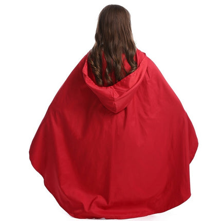 Little Red Riding Hood Parent Child Fairy Tale Drama Performance Costume Little Red Riding Hood Dress Little Maid Two Dress Halloween Costume (Color:Cape+Maid Size:M)-garmade.com