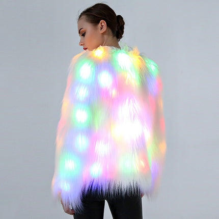 Cosplay Costumes Christmas And Halloween Night Costumes LED Colored Lights Show Clothes (Color:White With Light Size:S)-garmade.com