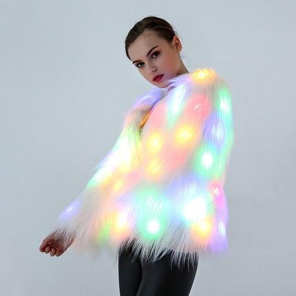 Cosplay Costumes Christmas And Halloween Night Costumes LED Colored Lights Show Clothes (Color:White With Light Size:L)-garmade.com