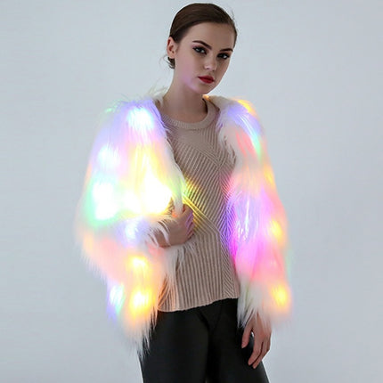 Cosplay Costumes Christmas And Halloween Night Costumes LED Colored Lights Show Clothes (Color:White With Light Size:L)-garmade.com