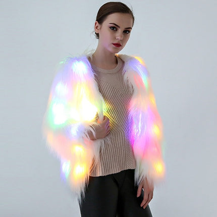 Cosplay Costumes Christmas And Halloween Night Costumes LED Colored Lights Show Clothes (Color:White With Light Size:XL)-garmade.com