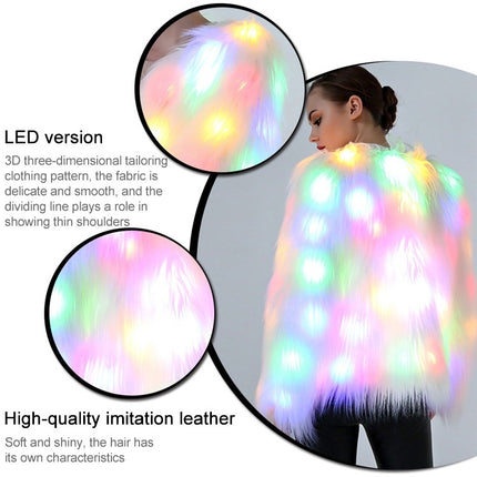 Cosplay Costumes Christmas And Halloween Night Costumes LED Colored Lights Show Clothes (Color:White With Light Size:XL)-garmade.com