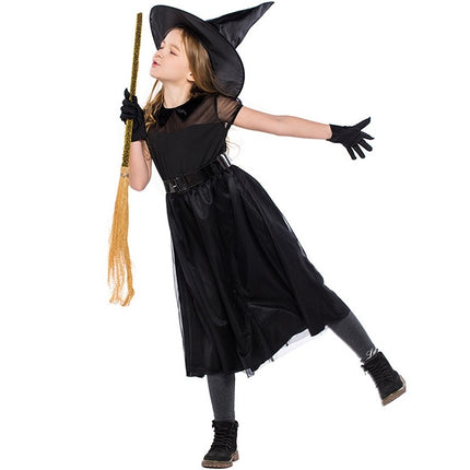 Black Gauze Little Witch Costume, Halloween Cosplay Witch Costume (Color:Black Size:S)-garmade.com