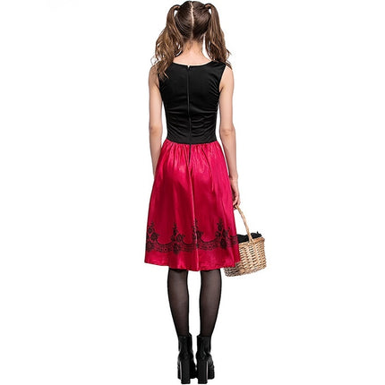 Little Red Riding Hood Costume For Adults Cosplay (Color:Red Size:S)-garmade.com