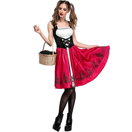 Little Red Riding Hood Costume For Adults Cosplay (Color:Red Size:XXXL)-garmade.com