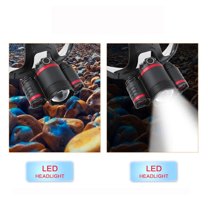 YWXLight 3LEDs 5000LM Light Sensor Headlight LED High Power Strong Light Zoom USB Rechargeable Fishing Headlight (Headlamp+USB Cable)-garmade.com